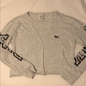 A PINK VS long sleeve crop top